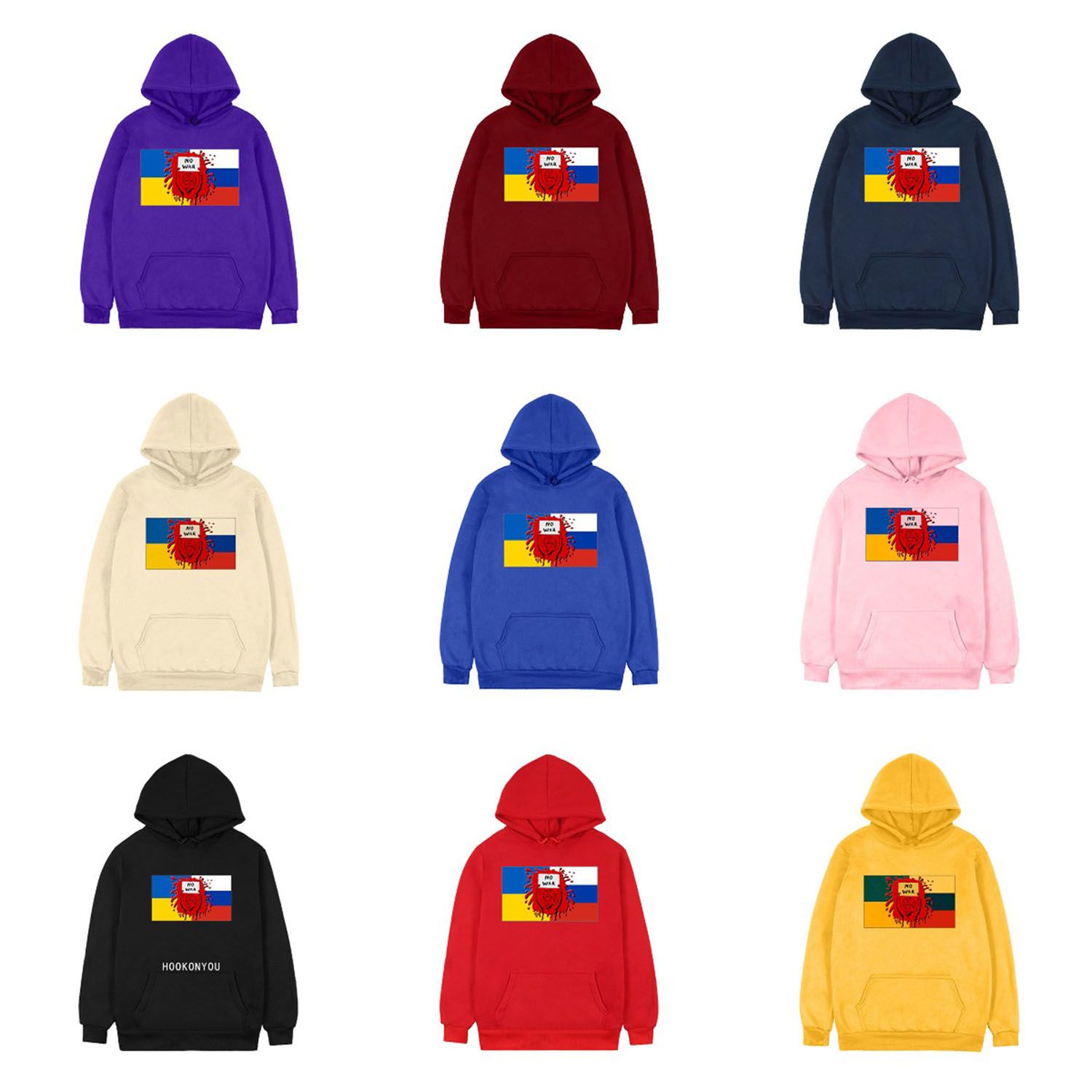 Uni Hoodie Comforle Ukraine No War Drawstring Pullover Top