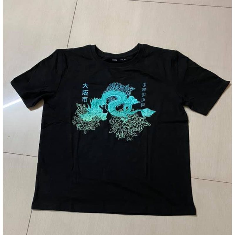 Black Cotton Printed Half Sleeve T-Shirt for Women