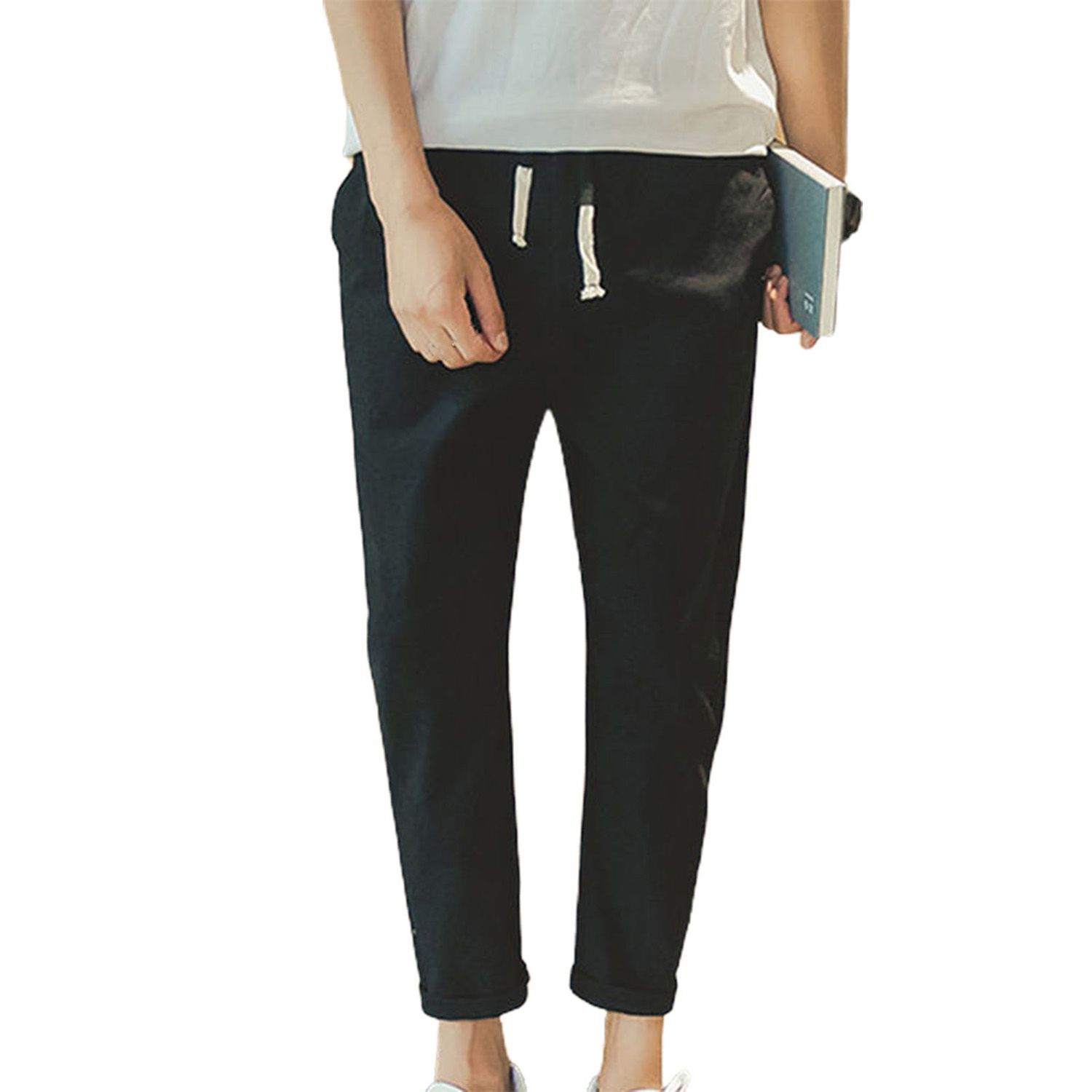 Trousers Pure Colors Soft Ninth Pants