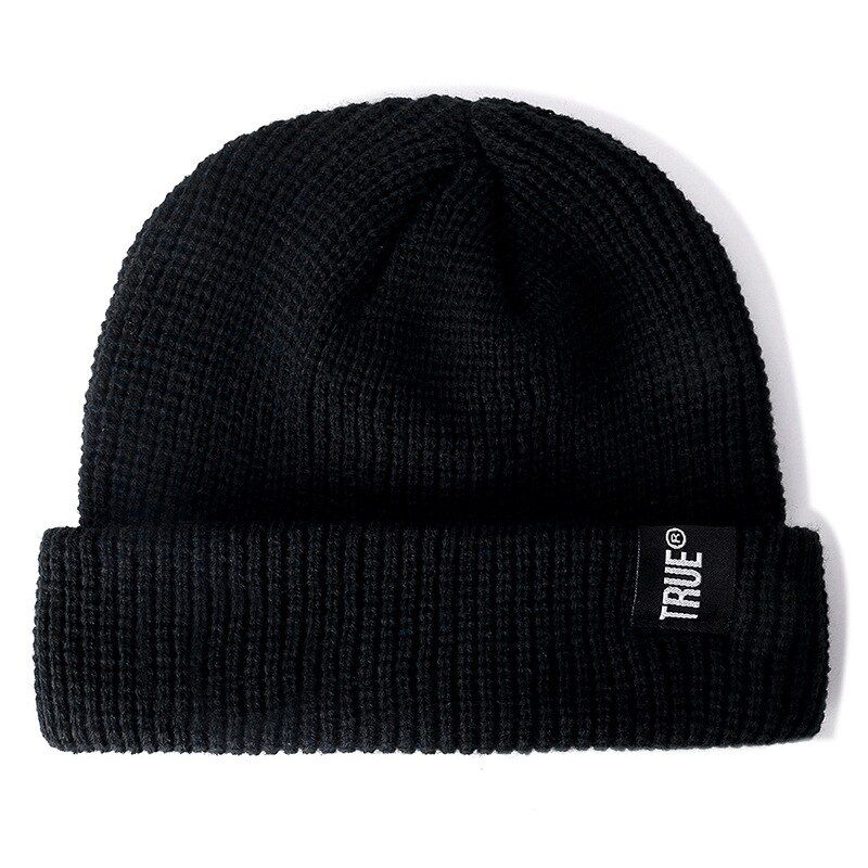 Letter True Unisex 10 Colors Sailor Fishermans Winter Beanie Hat Ribbed Knitted Cap Solid Skullcap Baggy Retro Ski