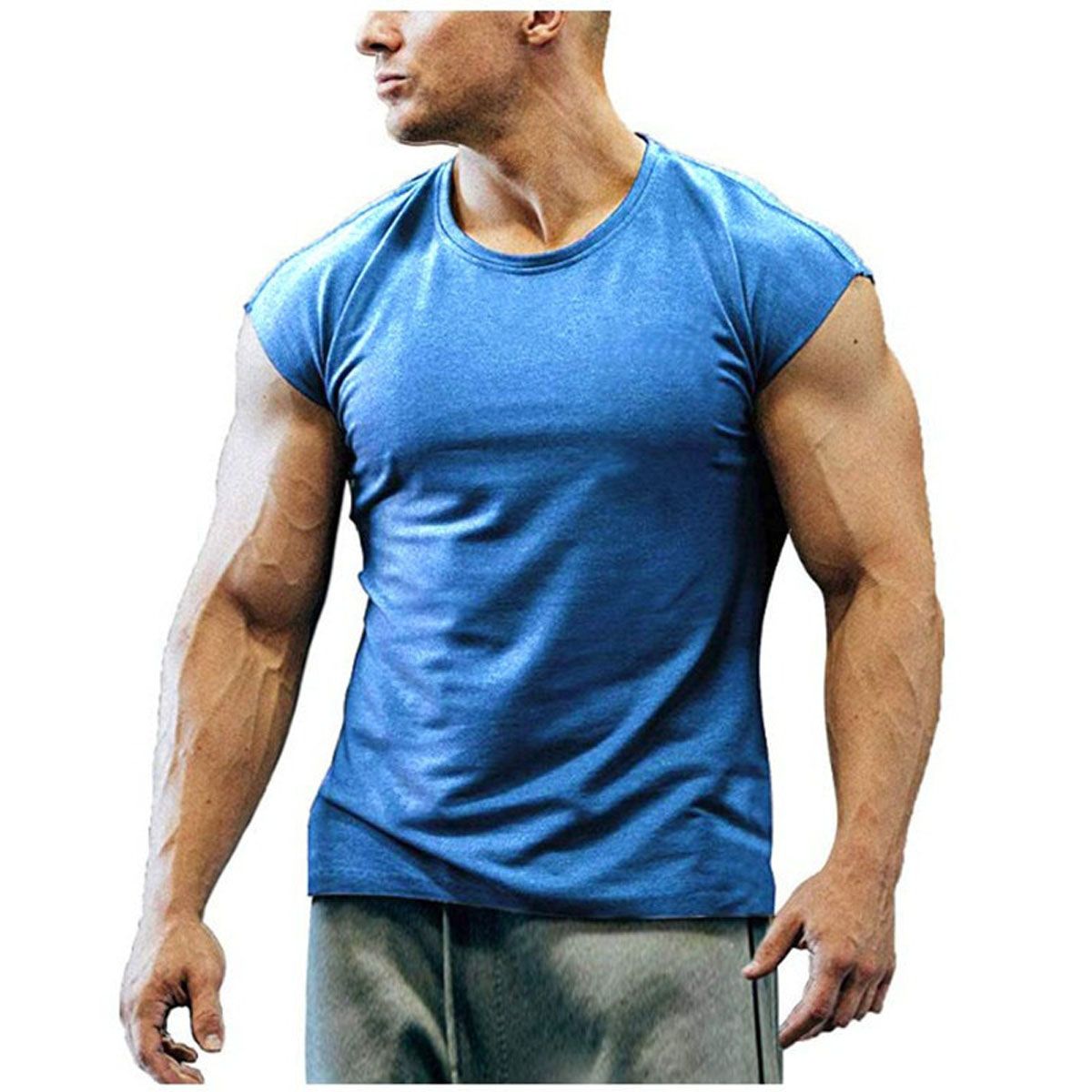 In Summer Cotton Mens Underwear Sleeveless TaTop Solid Muscle Vest Undershirts O-neck Gymclothing T-shirt men's vest