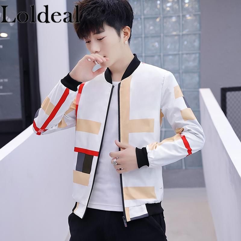 Men Lightweight Jackets Casual Slim Letter Print Jacket