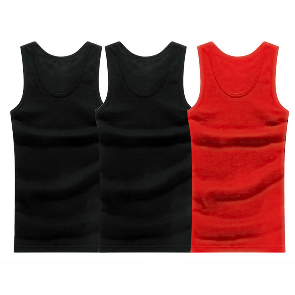 3Pcs/Set Men Casual Solid Color Slim Fitness Tank Top Plus Size Vest Undershirts