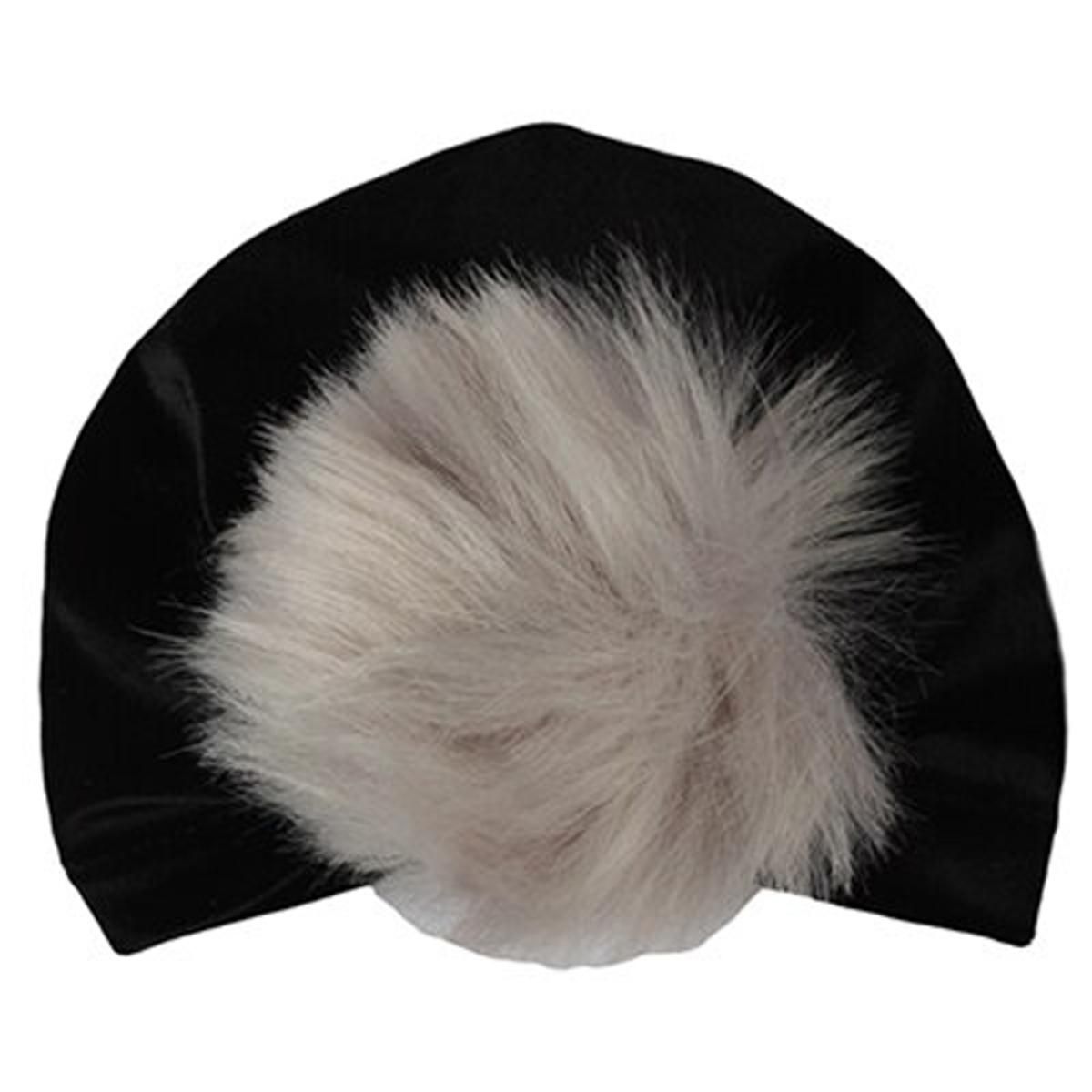 children's gold velvet big hair ball warm hat autumn lovely warm Indian hat baby soft Solid color hat