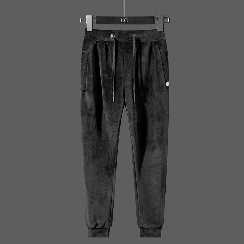 Winter Brand Fleece Pants Men Warm Casual Embroidery Jogger Sweatpants Trousers S-8XL Large Size Clothing Men Pants