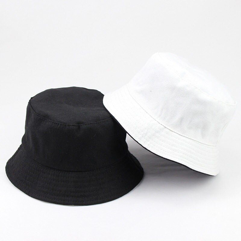 LDSLYJR 2020 Cotton Solid color black and Bucket Hat Fisherman Hat outdoor travel hat Sun Hats for Men and Women 28