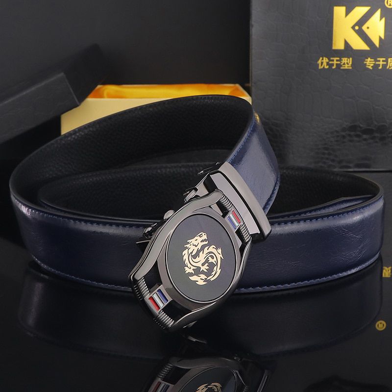 High Quality Zodiac Dragon belts men Automatic Buckle Waist Strap luxury brand designer Western-style clothes ceinture homme