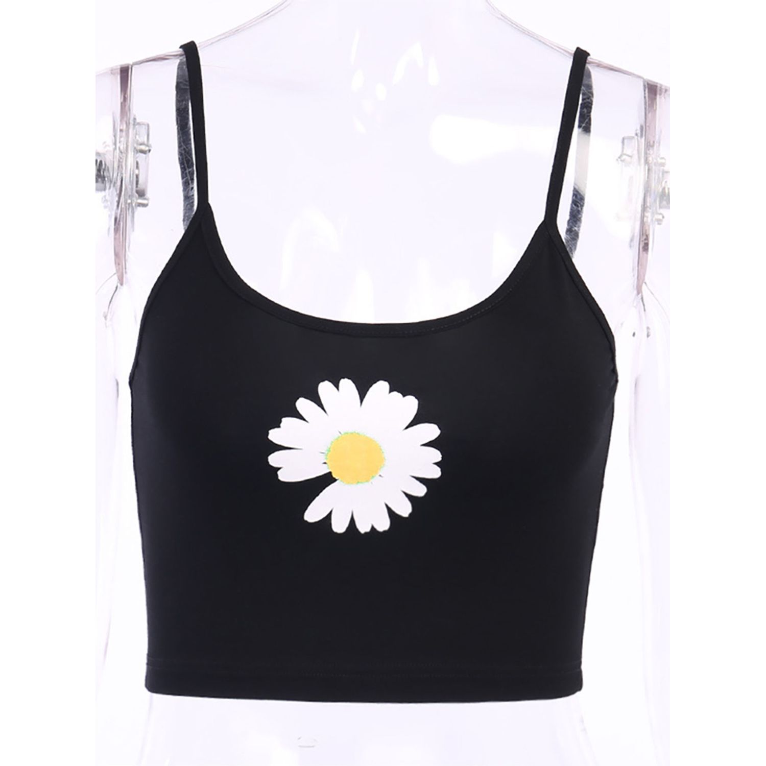 Women Sexy Daisy Print Tank Top Vest Top Summer Fashion Sleeveless Crop Top for Ladies