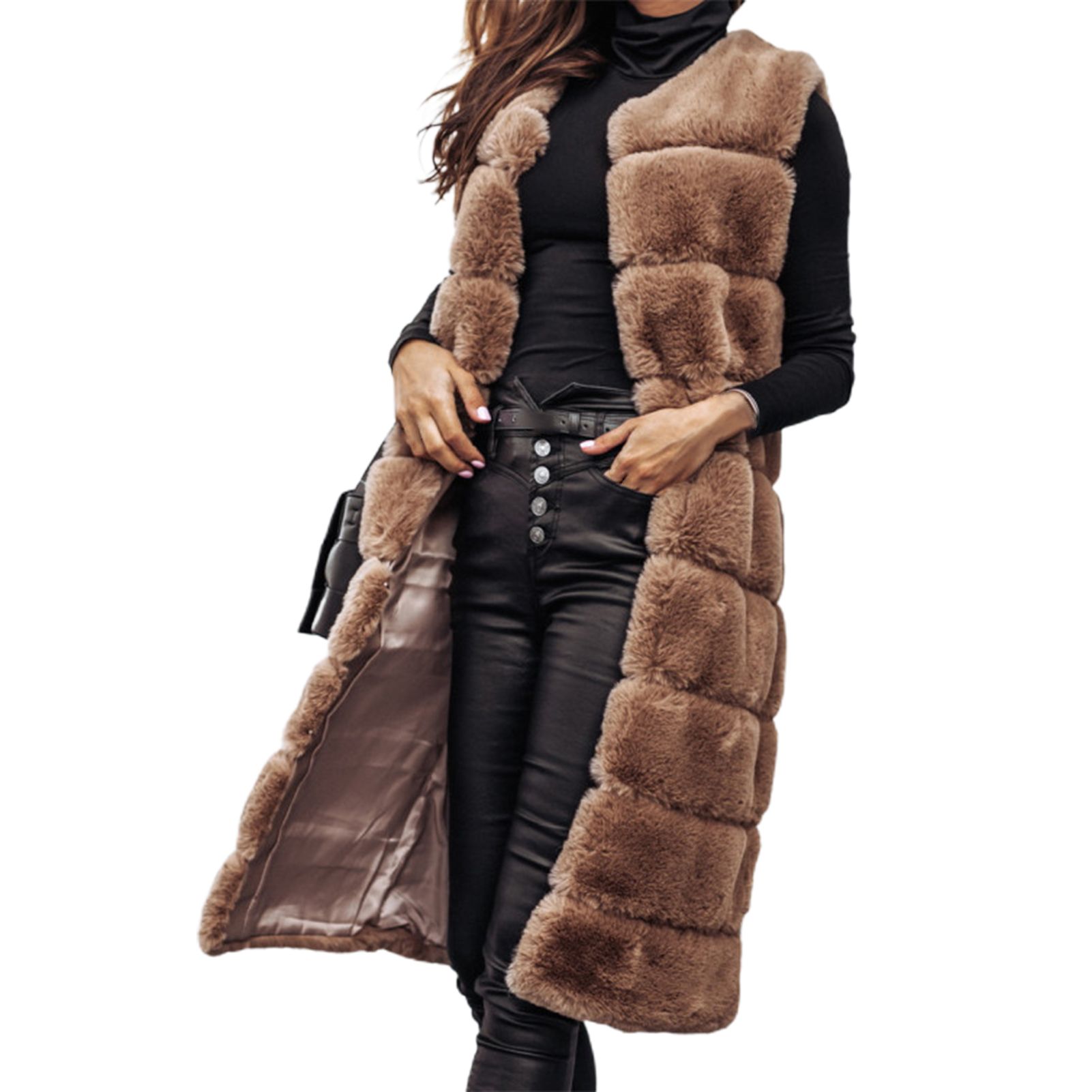 Vest Coat Solid Color Windproof Thick Horizontal Stripes Vest