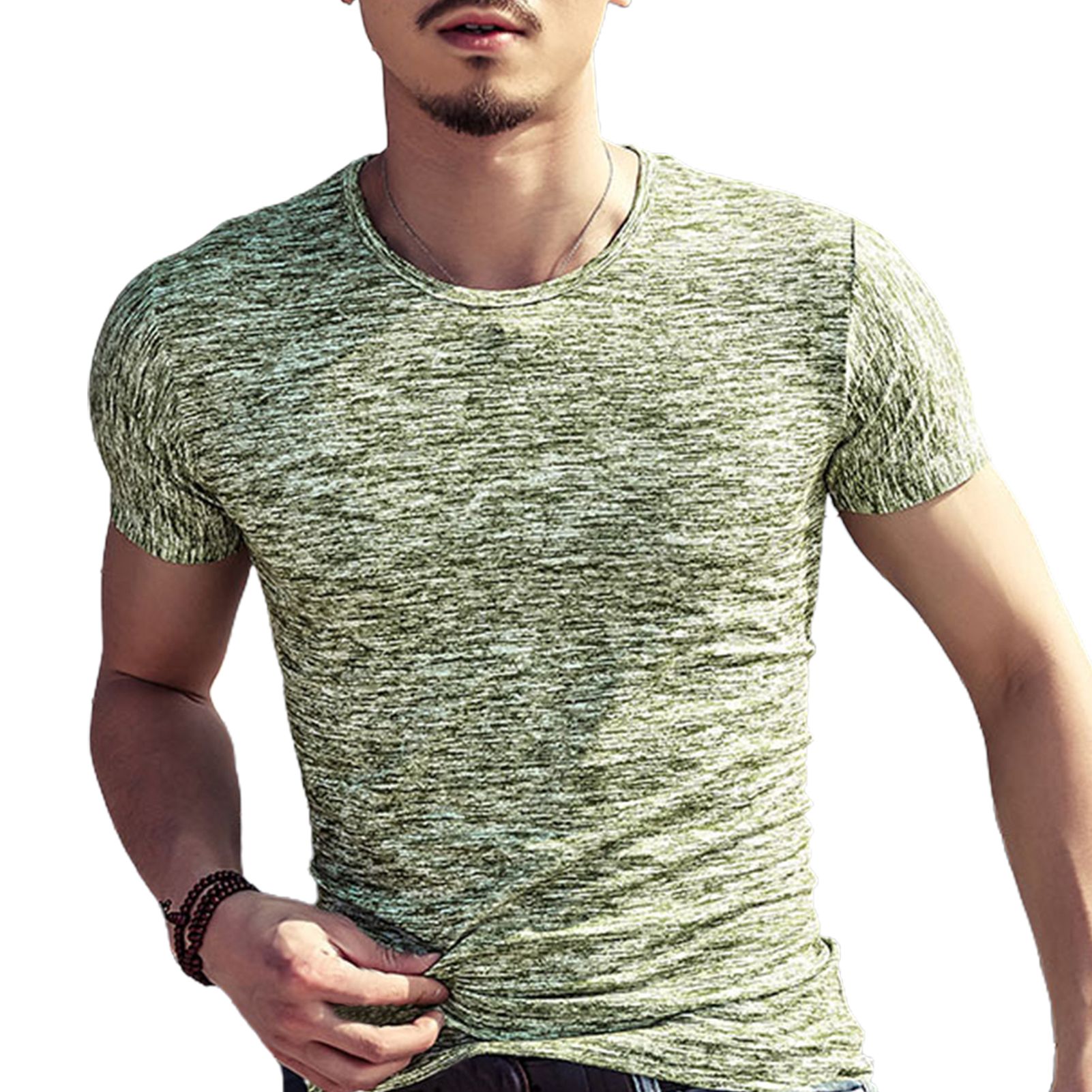 Men Pullover Eye-catching Short Sleeve Decorative Men Top T-shirt