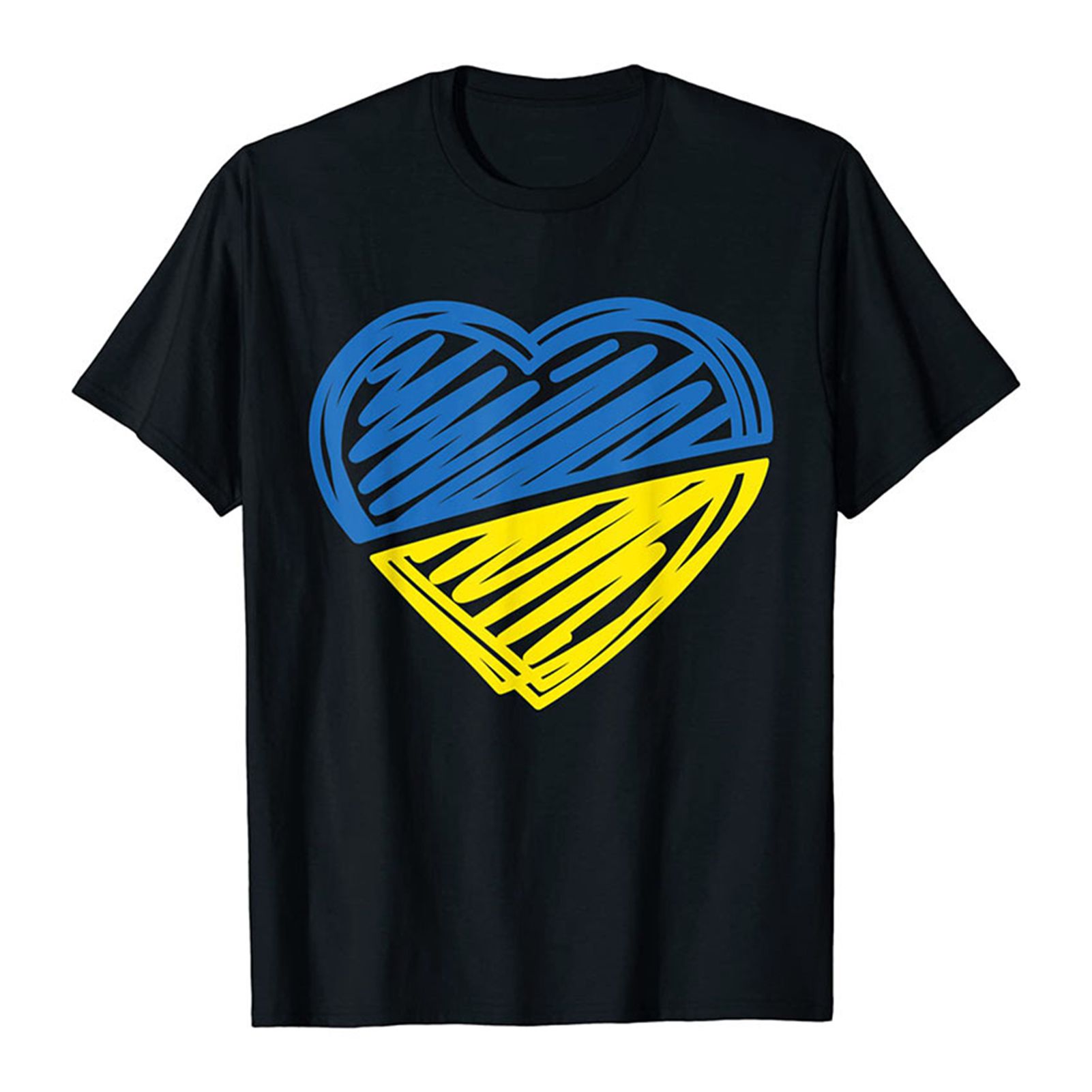 Women T-shirt Lightweight Heart Ukraine Flag Pullover T-shirt