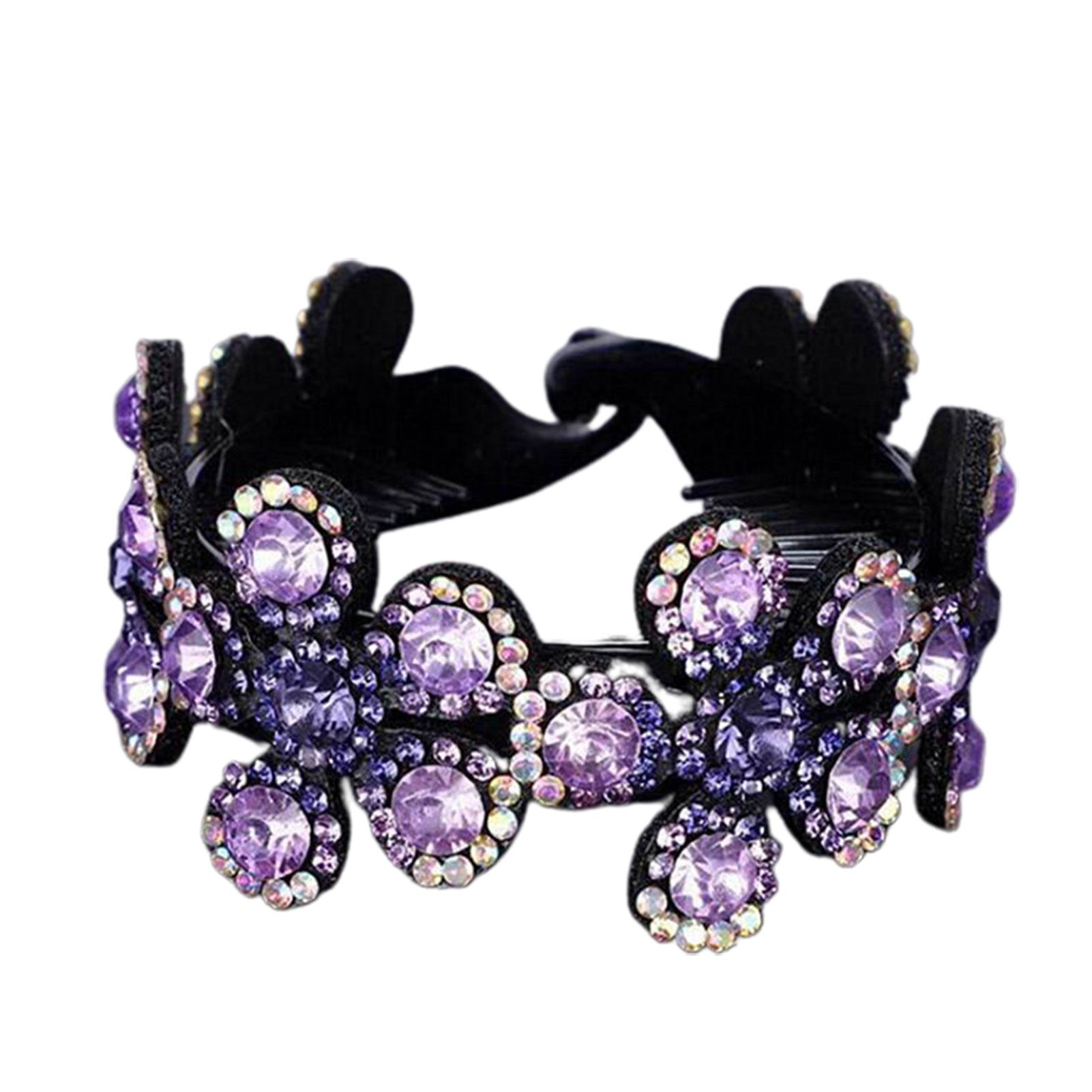 Ball Head Hair Clip Elegant Rhinestone Flower Shape Hair Claw