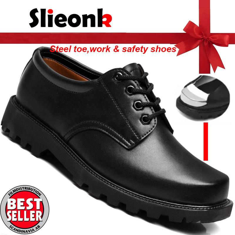 Men Safety Boots Men Safety Shoes For Work Shoes Men Leather Oxfords Anti-collision Steel Toe Shoes Outdoor Male Protection Footwear lelaki bekerja kasut keselamatan