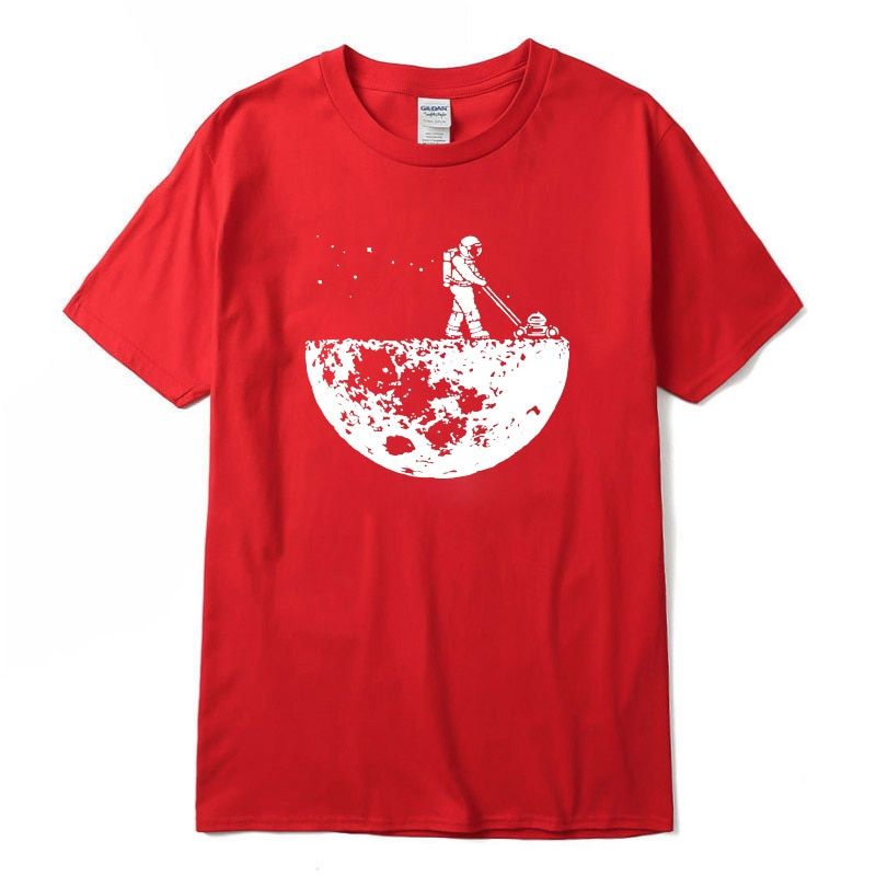 100%cotton Lunar cleaner printing street style casual short sleeve men T shirt cool loose o-neck tshirt male t-shirt