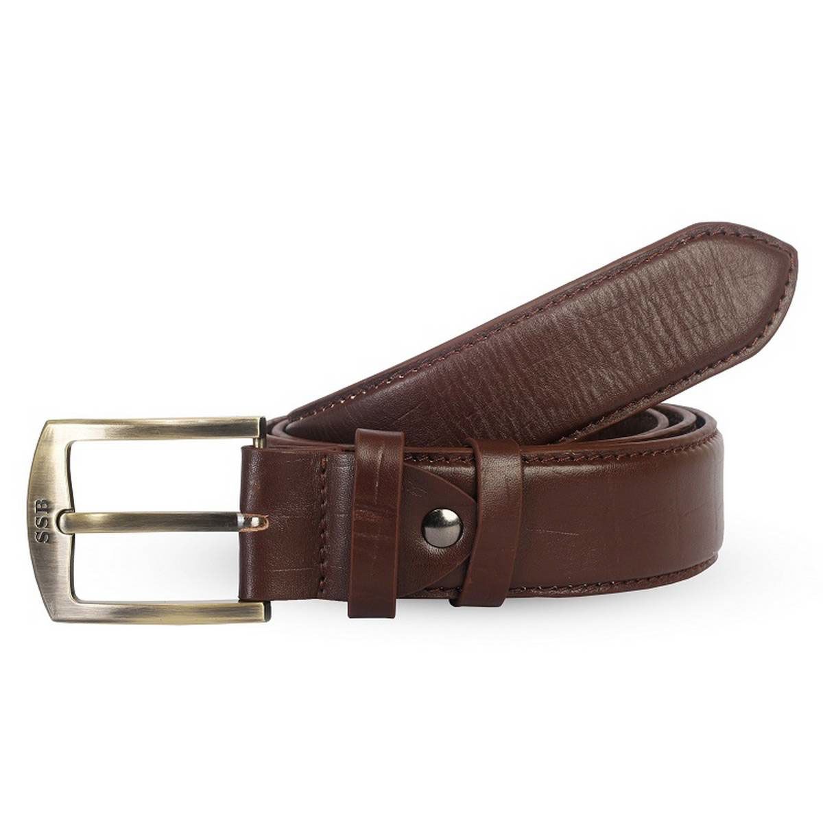 SSB LEATHER BELT FOR MEN’S SB-B54 – Brown