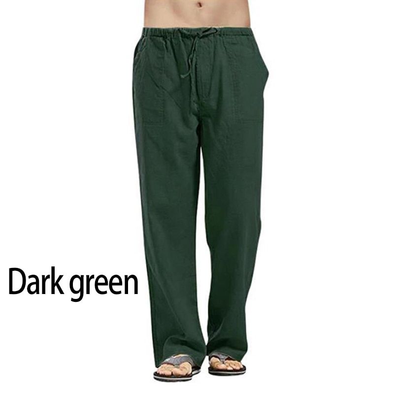 New Mens Linen Trousers Summer Pants Plus Size 5XL Casual Male Solid Loose Pants  Spring Summer Casual Men's Clothing