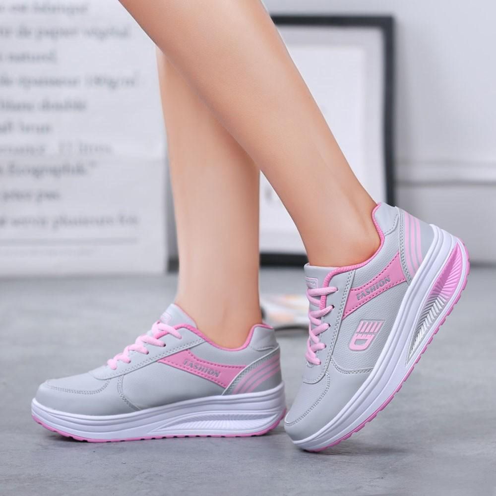 【ALLGOOD】Fashion Women Heightening Soft Bottom Rocking Shoes Sneakers Student Runing Shoe