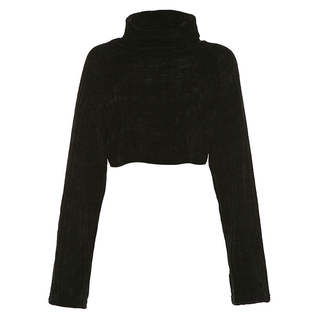 Blouse Turtleneck Long Sleeve Lumbar Loose Leisure Soft Comfortable Breathable Sweatshirt Woman Blouse