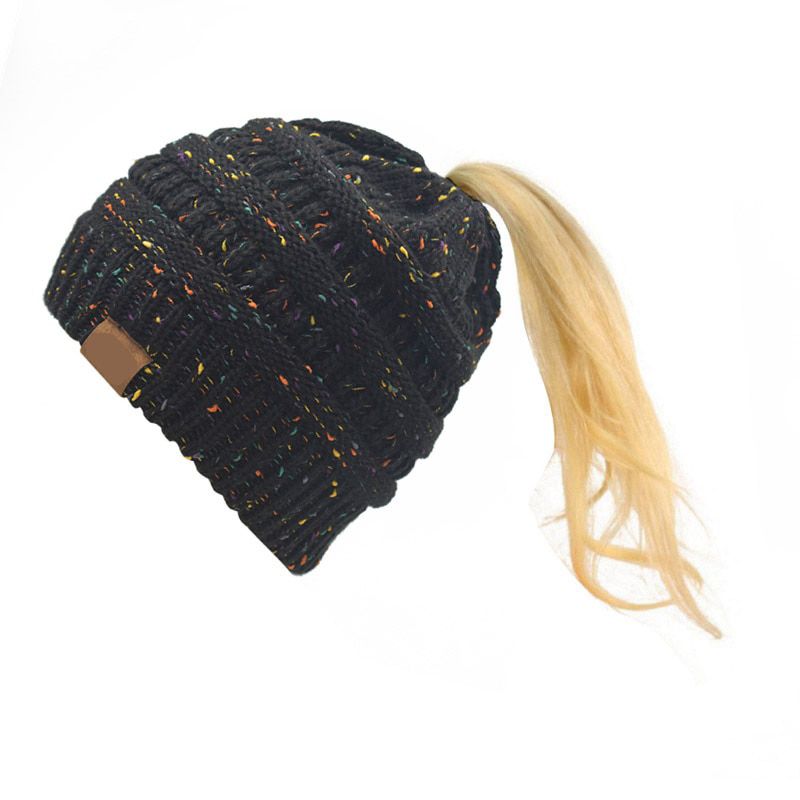 nytail Beanies Women New Solid Knitted Warm Soft Trendy Hats ple Kan Womens Wool Casual Caps Elegant All-match Beanie