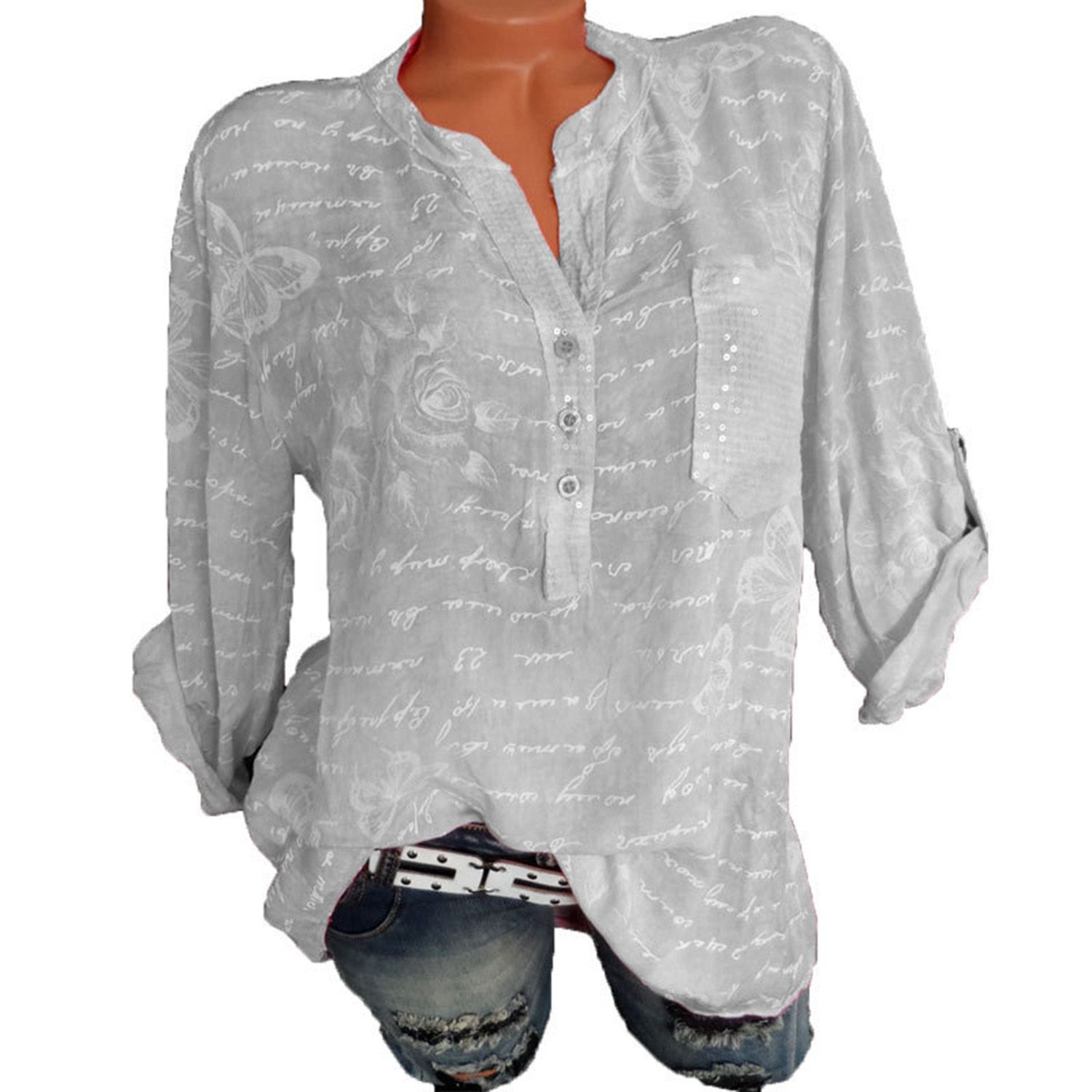 Blouse Shirt Breathable Button Design Women Blouse