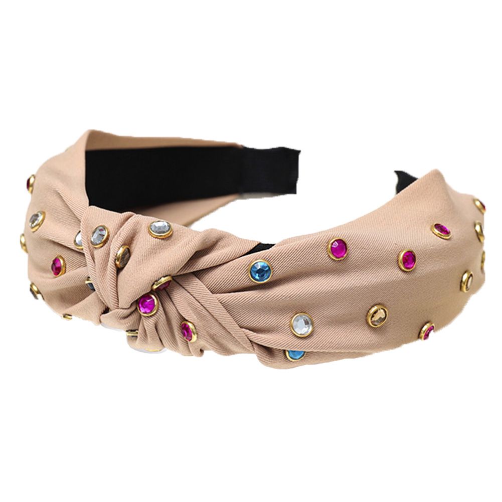Fashion Women Colorful Rhinestone Twist Knotted Hair Hoop Headband Headwear