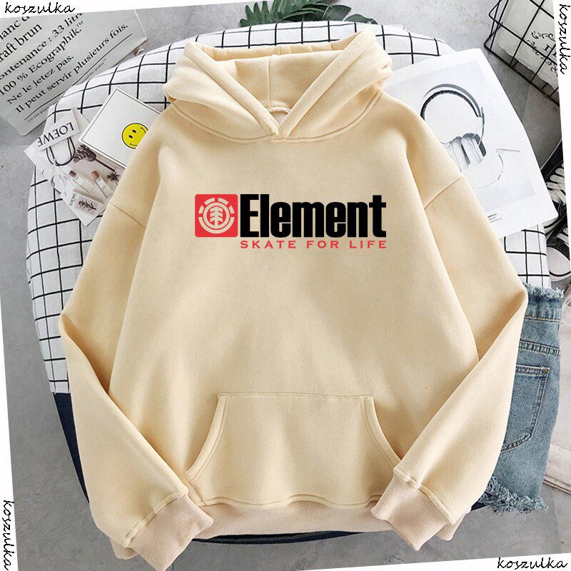 Autumn Winter  Hop Hooded Fashion Men's ELEMENT Hoodies Sweatshirts Hoody Men Beige Long Sleeved Male Hoodie Sweatshirt