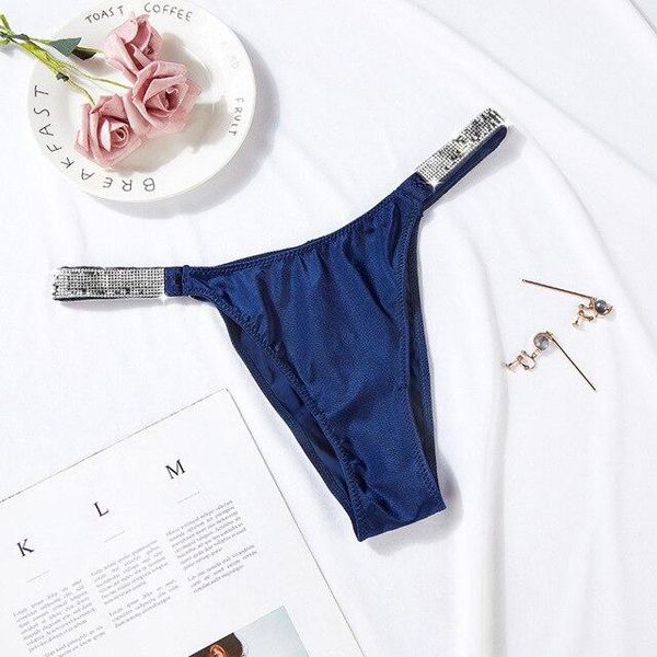 OIMG Beforw Sexy Low Waist Panties Women G String Letter Rhinestone Bikini Underwear Thong Comfort High Fork Fitness Lady Lingerie