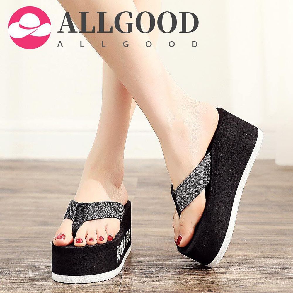 Women Wedges Beach Shoe Indoor&Outdoor Non-Slip Slippers Platform Home Slippers