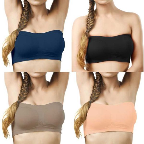 Women Inner wear Lycra Fabric Tube Bra For ladies 4 Pack Combo