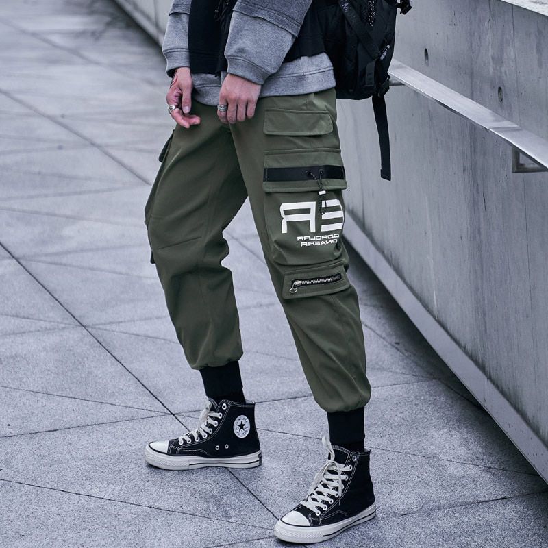 Harajuku Pants Men Black Jogger Sweatpants  Hop Vintage Fashion High Street Stylish Pants Male Cargo Pants 100% lyester