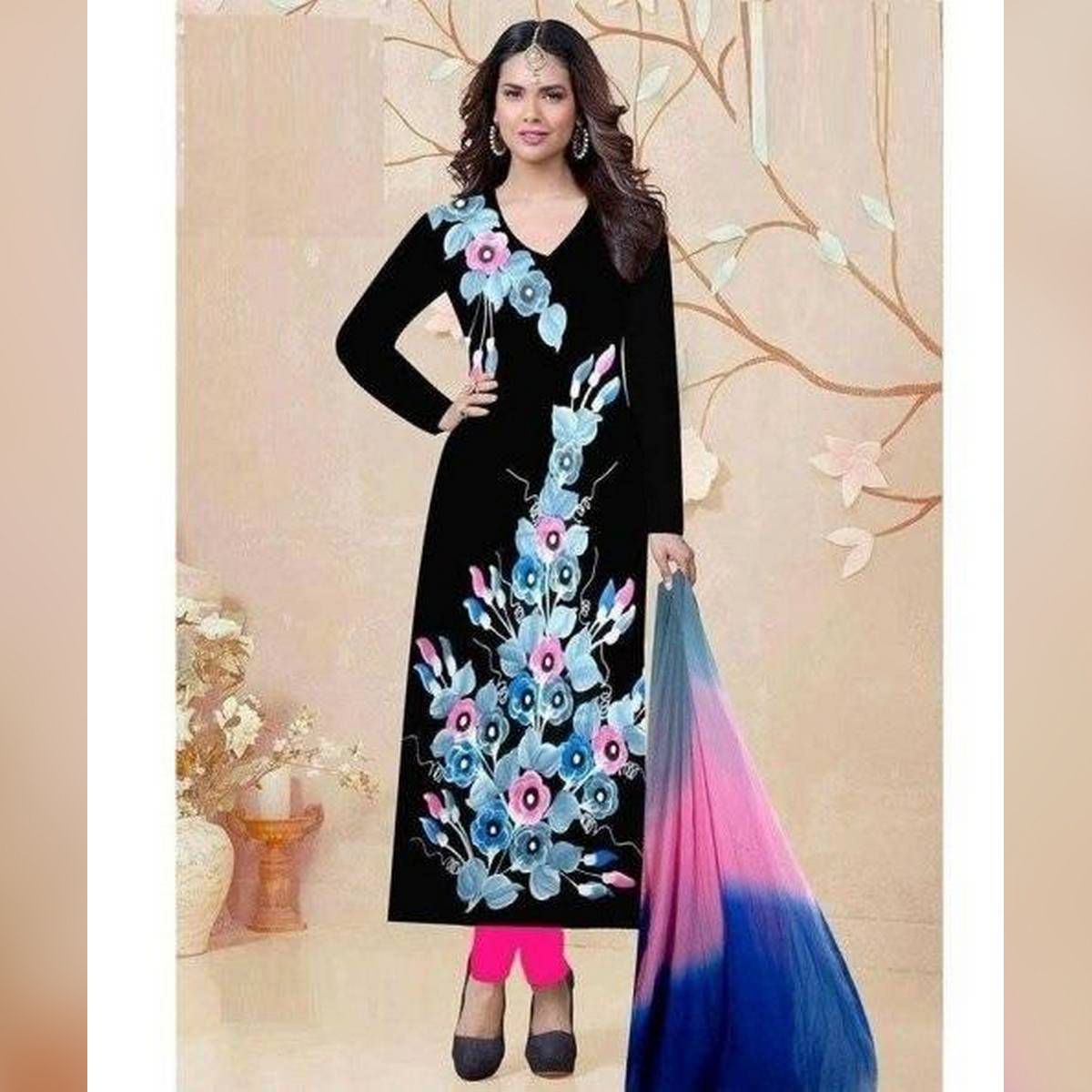Block Printed Cotton Unstitched  Three Piece For Women