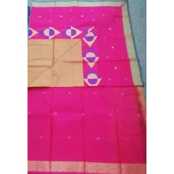 Multicolor Gas Maslaice Cotton Saree with Running Blouse Piece for Women