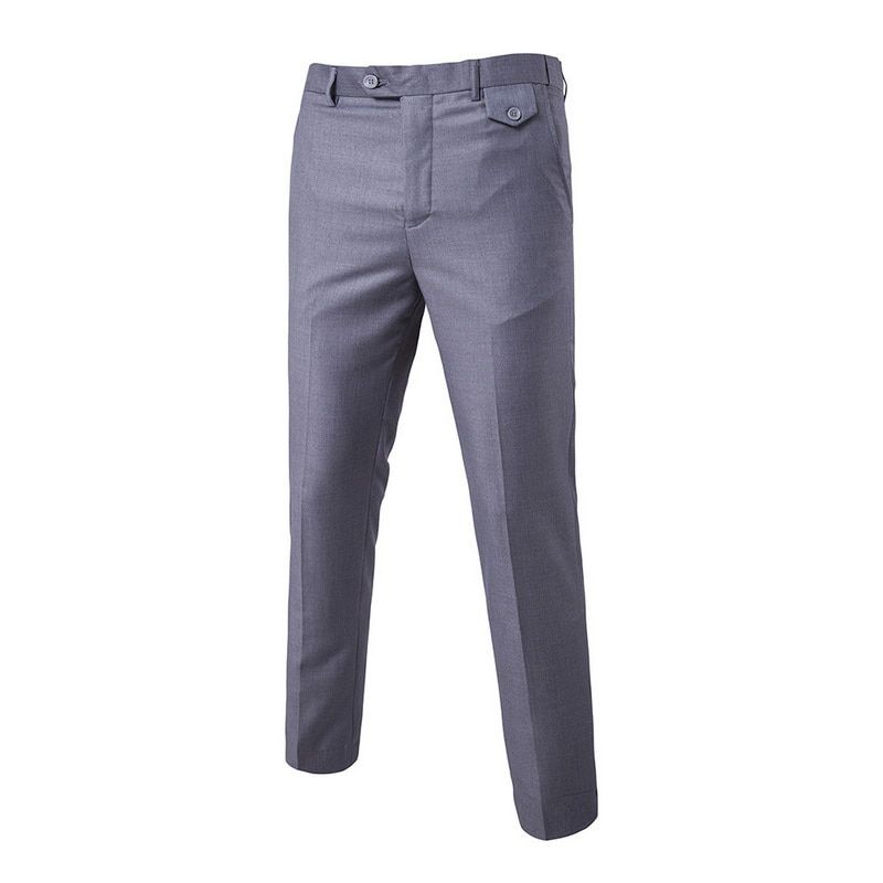 Autumn Men Fashion Cotton Solid Color Business Suit Pants / Men Groom Wedding Dress Suit Pants Mens Trousers New