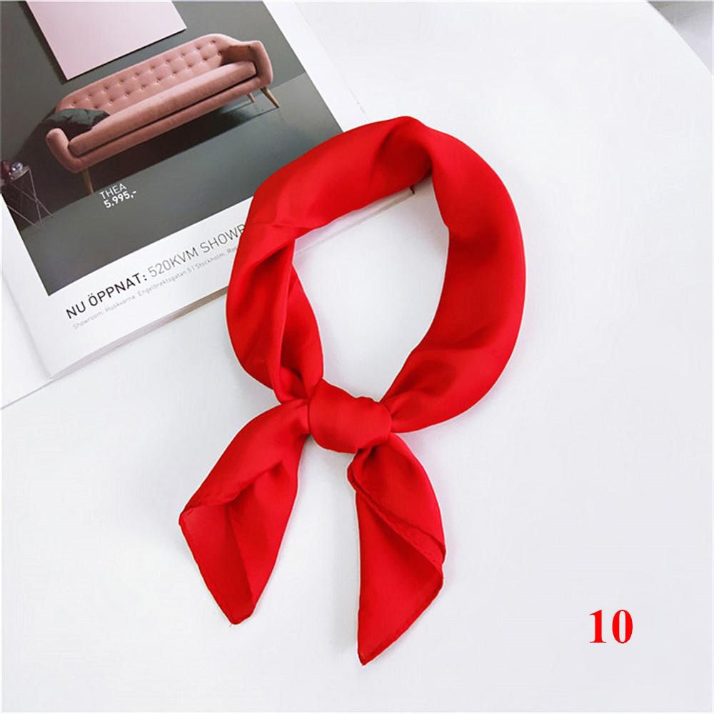 【ALLGOOD】Vintage Silk Feel Satin Hair Tie Band Women Square Scarf Head Neck