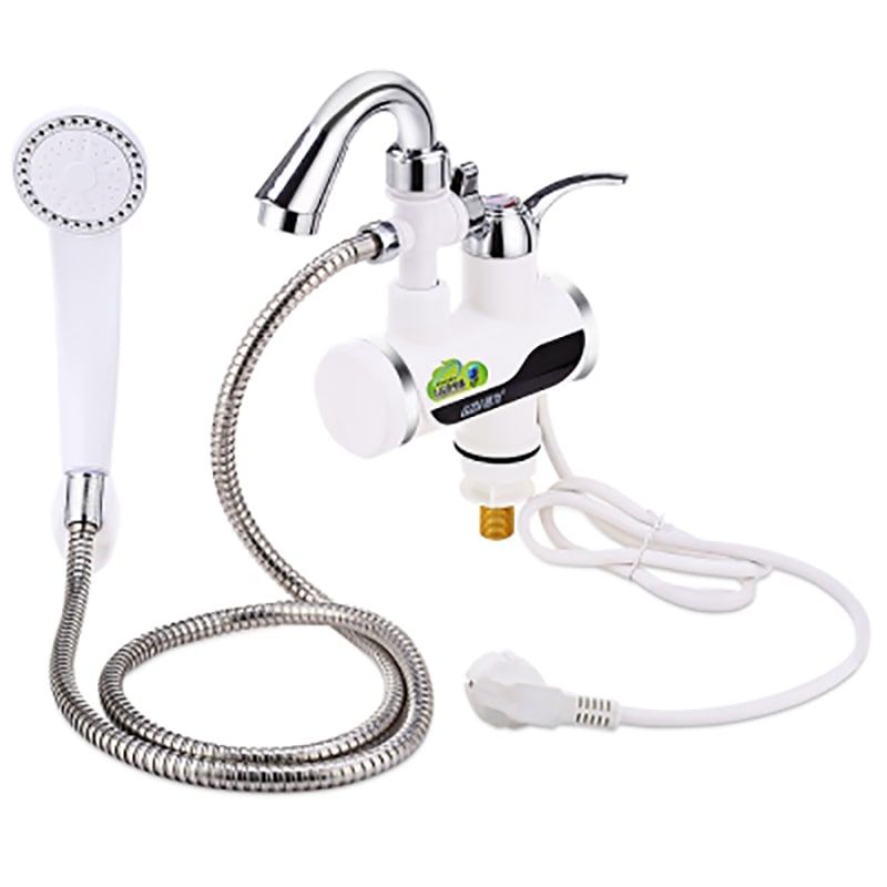 Hot water tap with shower