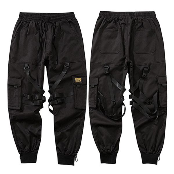 Pants Jogger Streetwear Cargo Pantsckets Swag Ribbon Harajuku MenHop Trousers Joggers Ankle Length Pants
