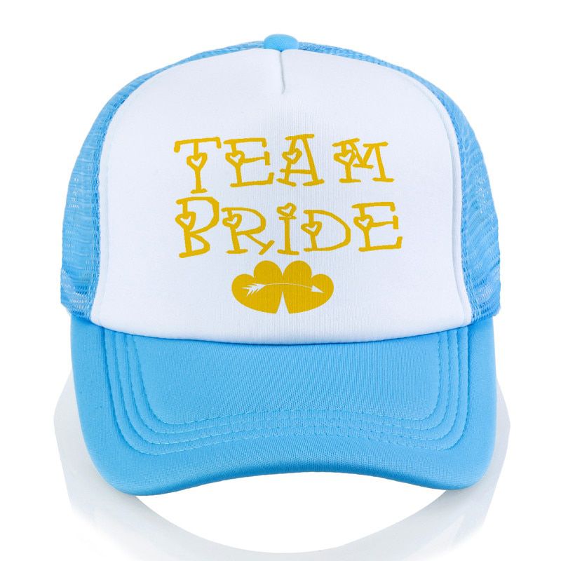 BRIDE TO BE TEAM BRIDE Bachelorette Baseball caps Women Wedding Preparewear Trucker Caps White Neon Mesh cap team
