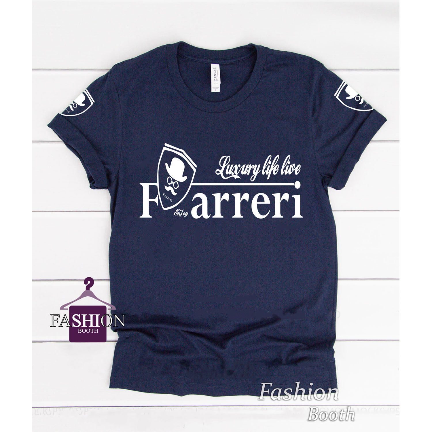Farreri Navy Blue Short Sleeves T-Shirt For Men  A Fashion Booth Product