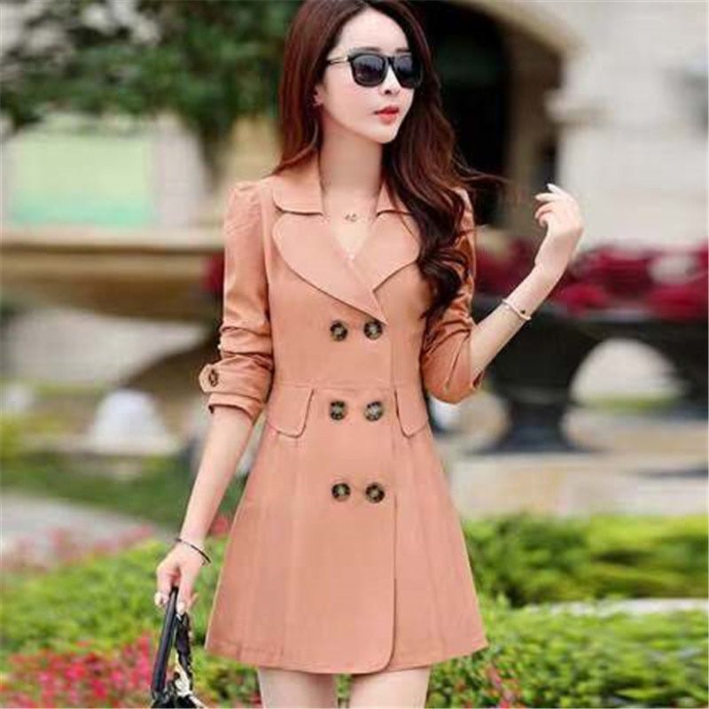 New Women Trench Coat Female Spring Autumn Windbreaker Lady Double ed Fashion All-Match Coat Have Lining Clothing 4XL