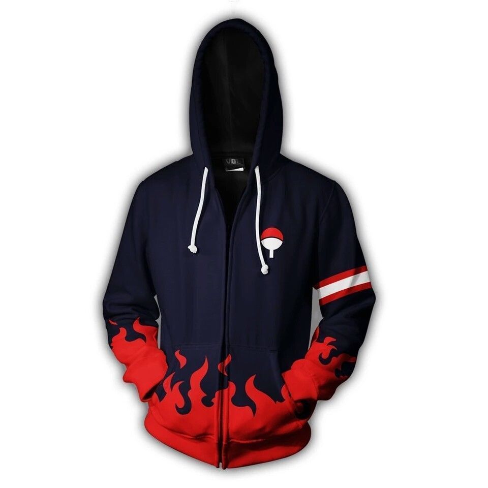 Naruto Zipper Hoodie Anime Zipper Coat 3D Print Hoodies Men's Jacket unisex Outerwear fashion sweater