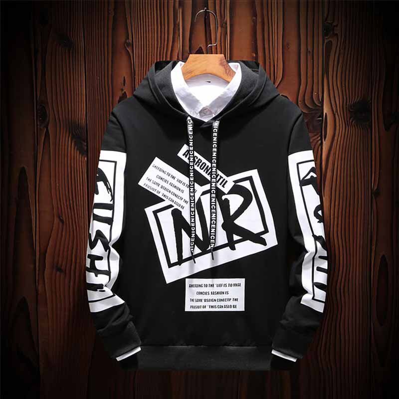 Casual Oversized HOODIE Men  Hop Street Wear Letter Print Sweatshirts Skateboard Men/Woman Pullover Hoodies Male Hoodie