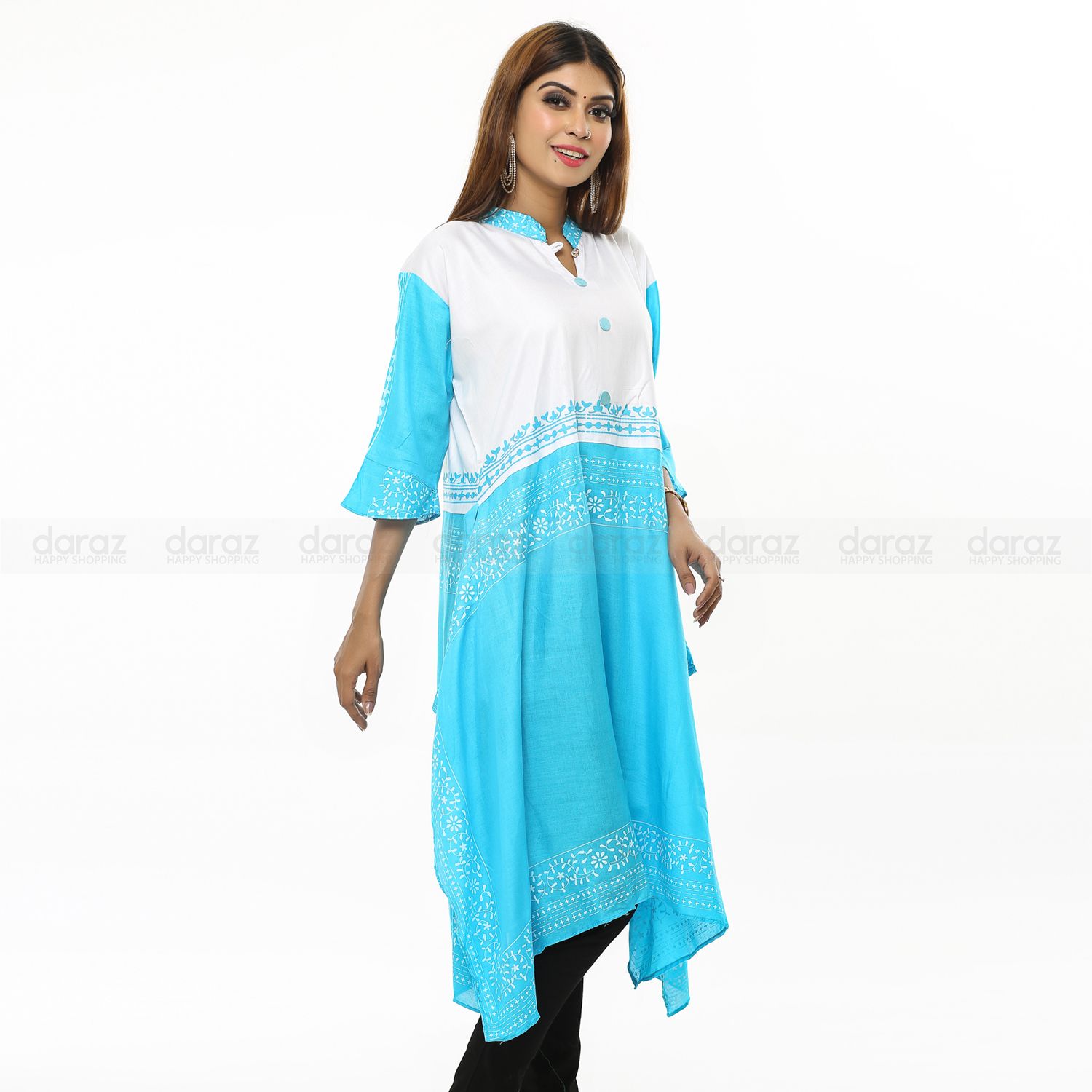 One Piece Kurti Fashionable Soft Linen Dress For Girls - Kurti For Girls