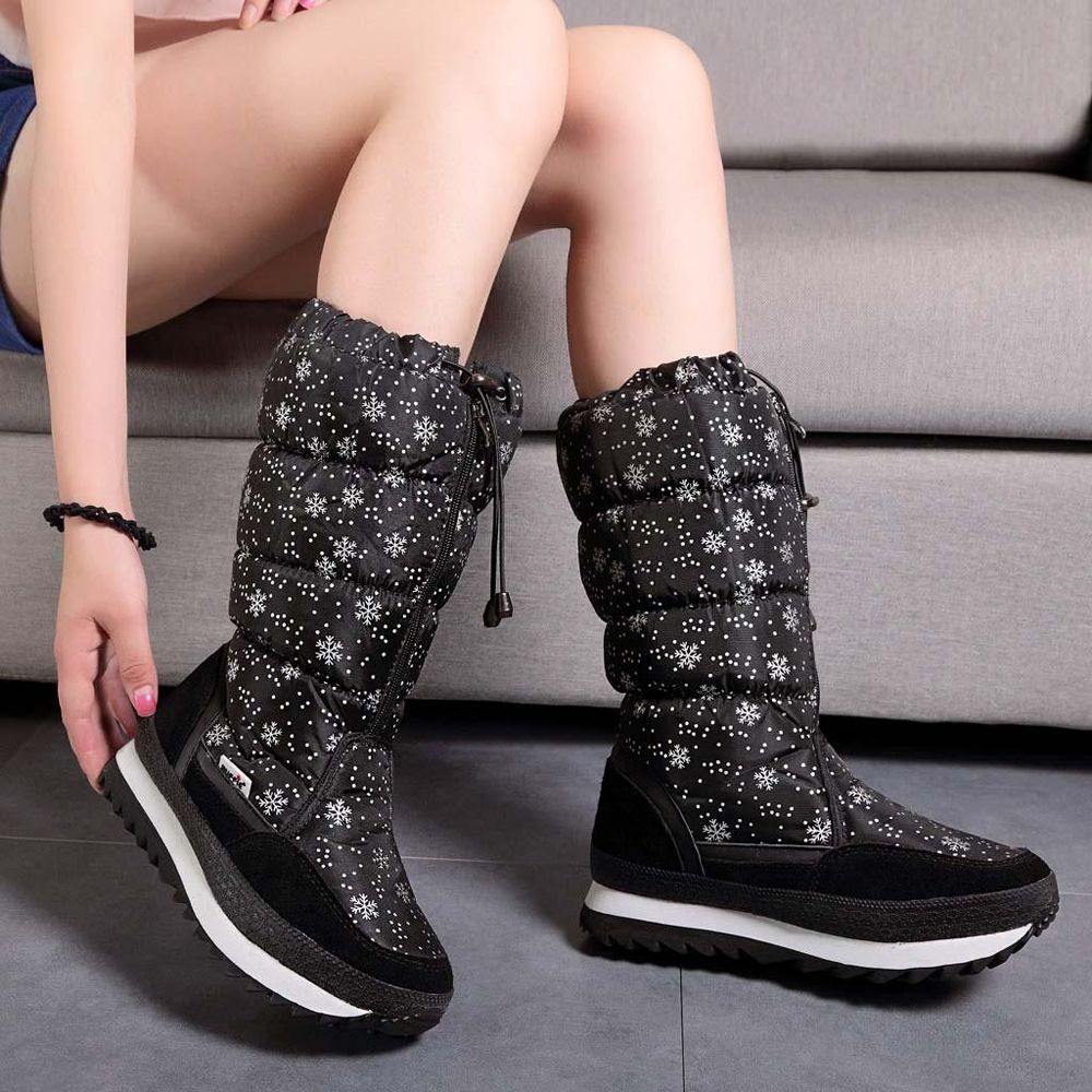 Women Snow Boots Waterproof Mid-Calf Lined Waterproof Snow Boots Warm For Women