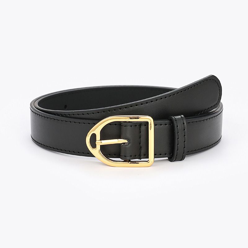 Loldeal 2.8x108cm New Gold Buckle Retro Women's Belt Fashion Simple Japanese Buckle Decorative Jeans Belt Female Fashion