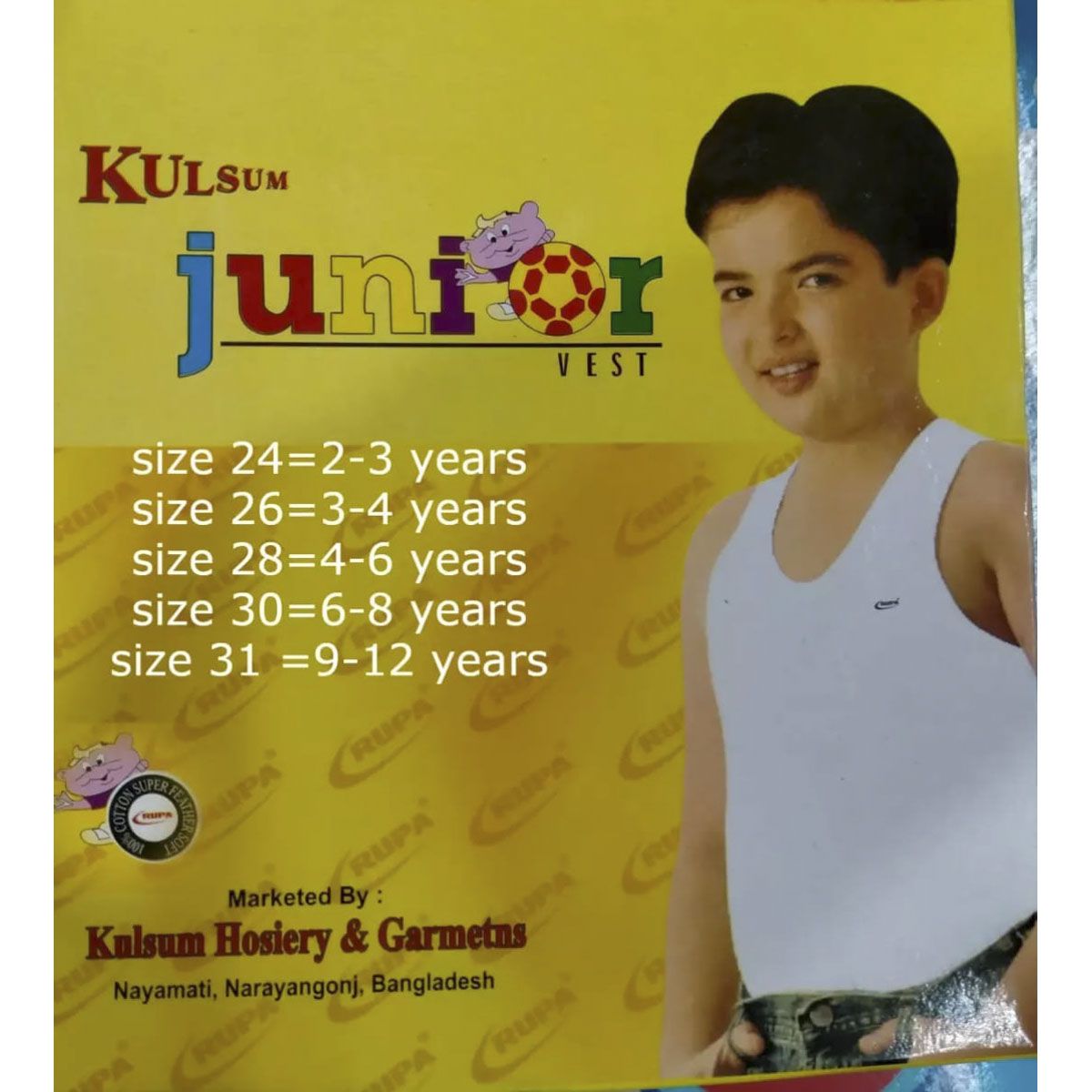Maria bd Junior Standard Quality boys adult boys Vest Sandel ganji 1 picss