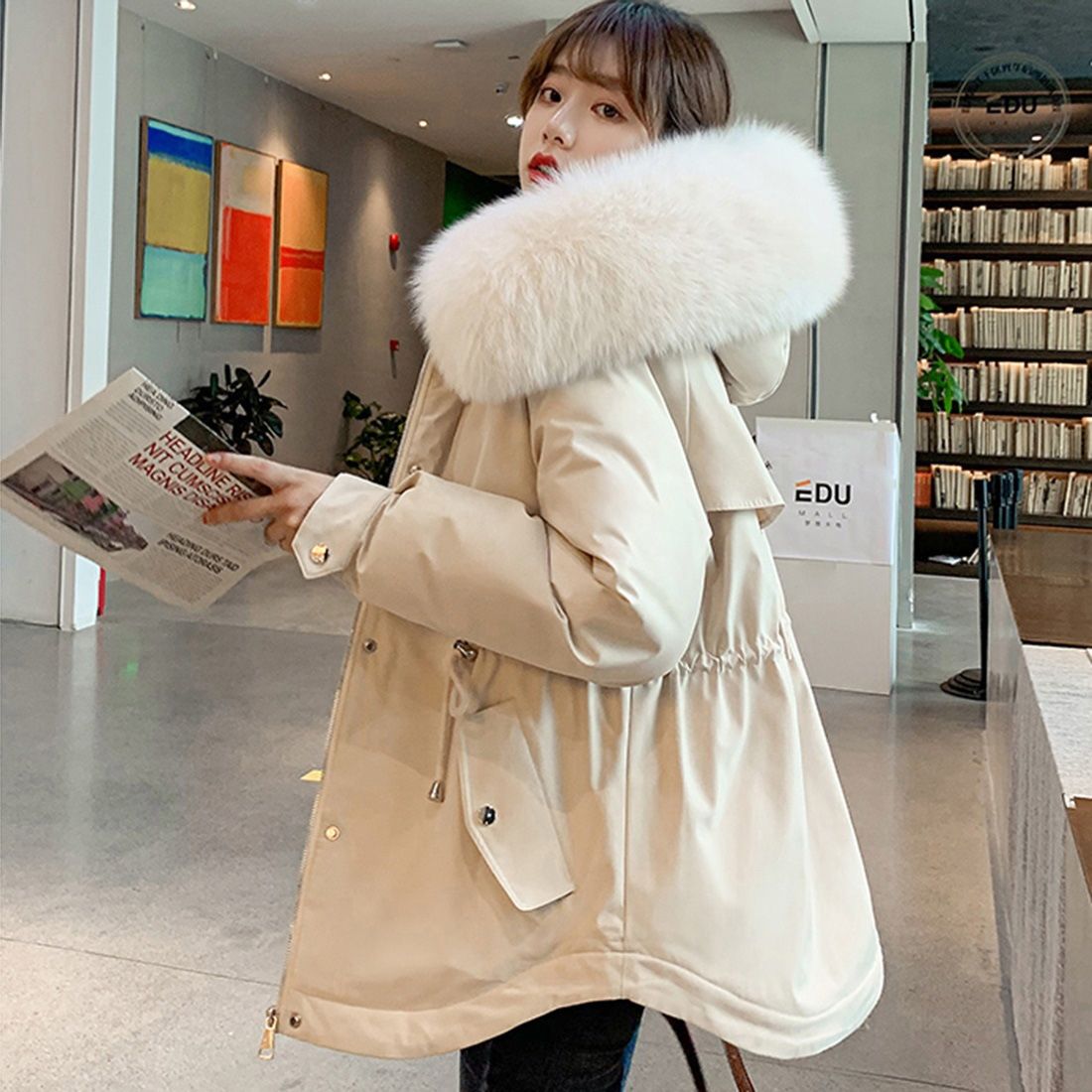Large Fur Collar Down Jacket Parker Coat Loose Coat