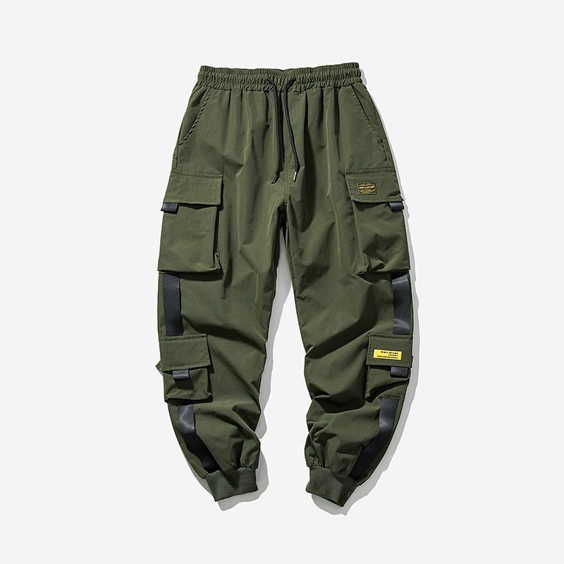 New  Hop Joggers Cargo Pants Men Harem Pants Multi-cket Ribbons Man Sweatpants Streetwear Casual Mens Pants XS-5XL