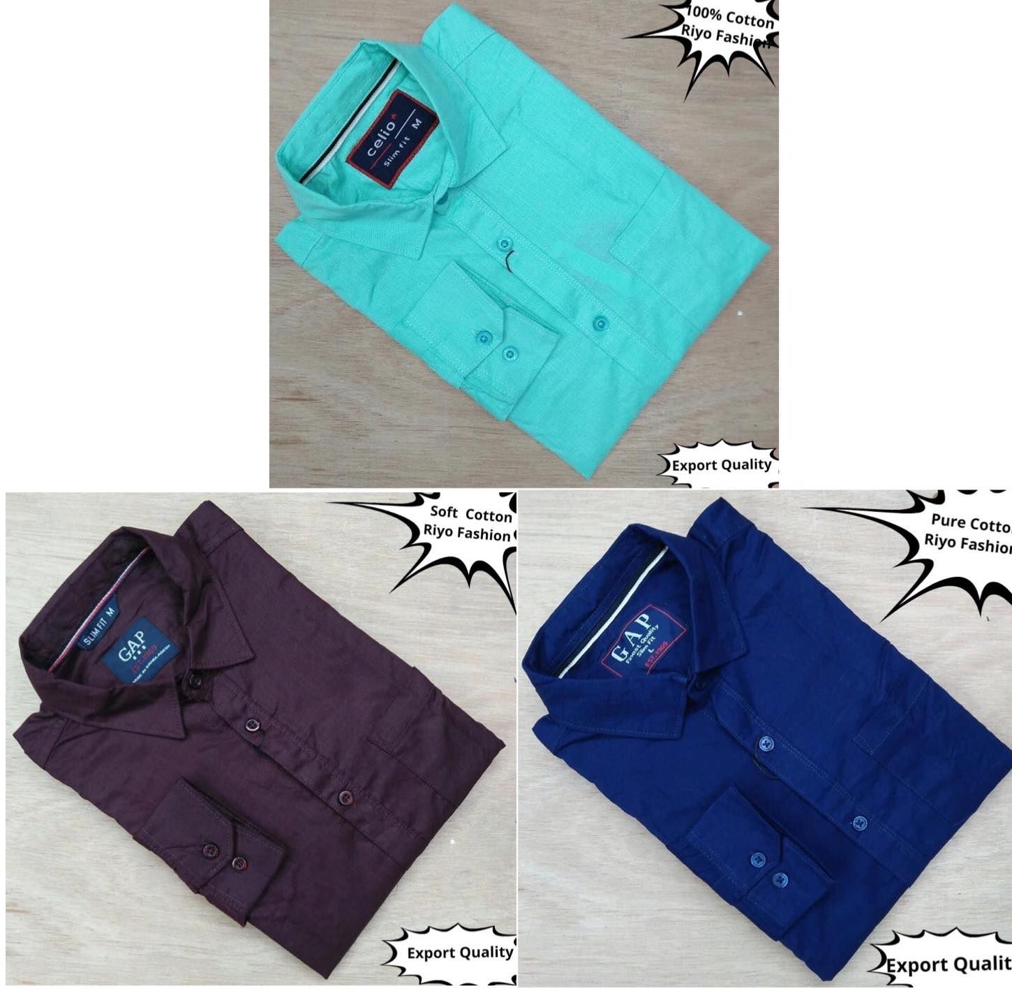 Pack Of 3 Soft Cotton Slim Fit Formal Official Shirt For Man