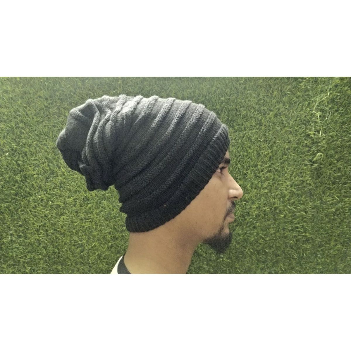 Woolen Winter Cap For Male & Female - Black