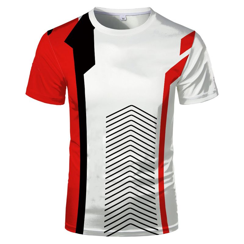 Fashion new 3D printing summer  short-sleeved round neck men and women same sports T-shirt